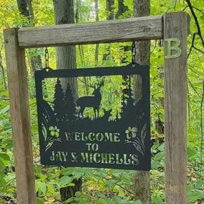 Personalized Deer Sign finished metal example (photo 2)
