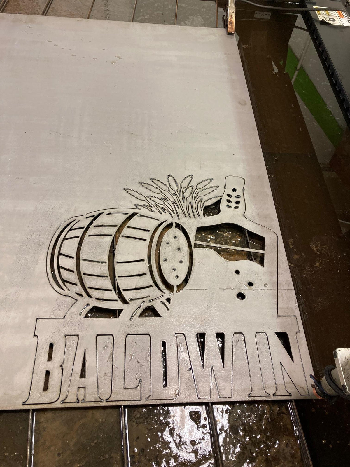 Bourbon Barrel Pour Name Sign finished metal example (photo 6)