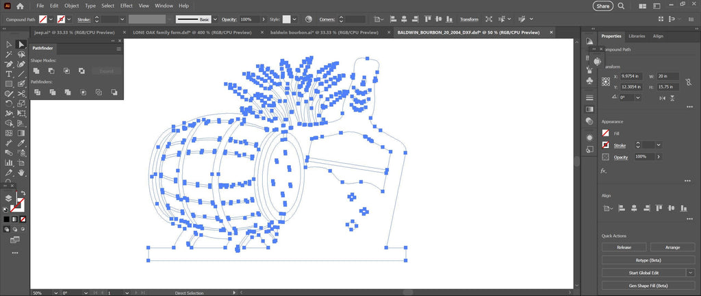 Bourbon Barrel Pour Name Sign vector paths in design software (photo 8)