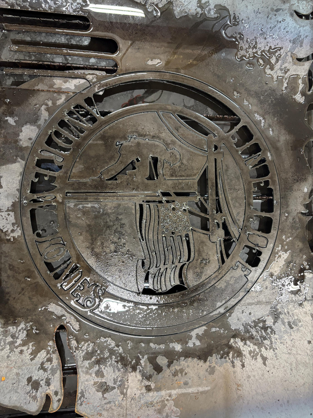 CNC plasma cutting the Journeyman Lineman Sign design (photo 3)