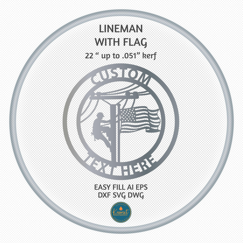 Journeyman Lineman Sign DXF/SVG design preview with file details