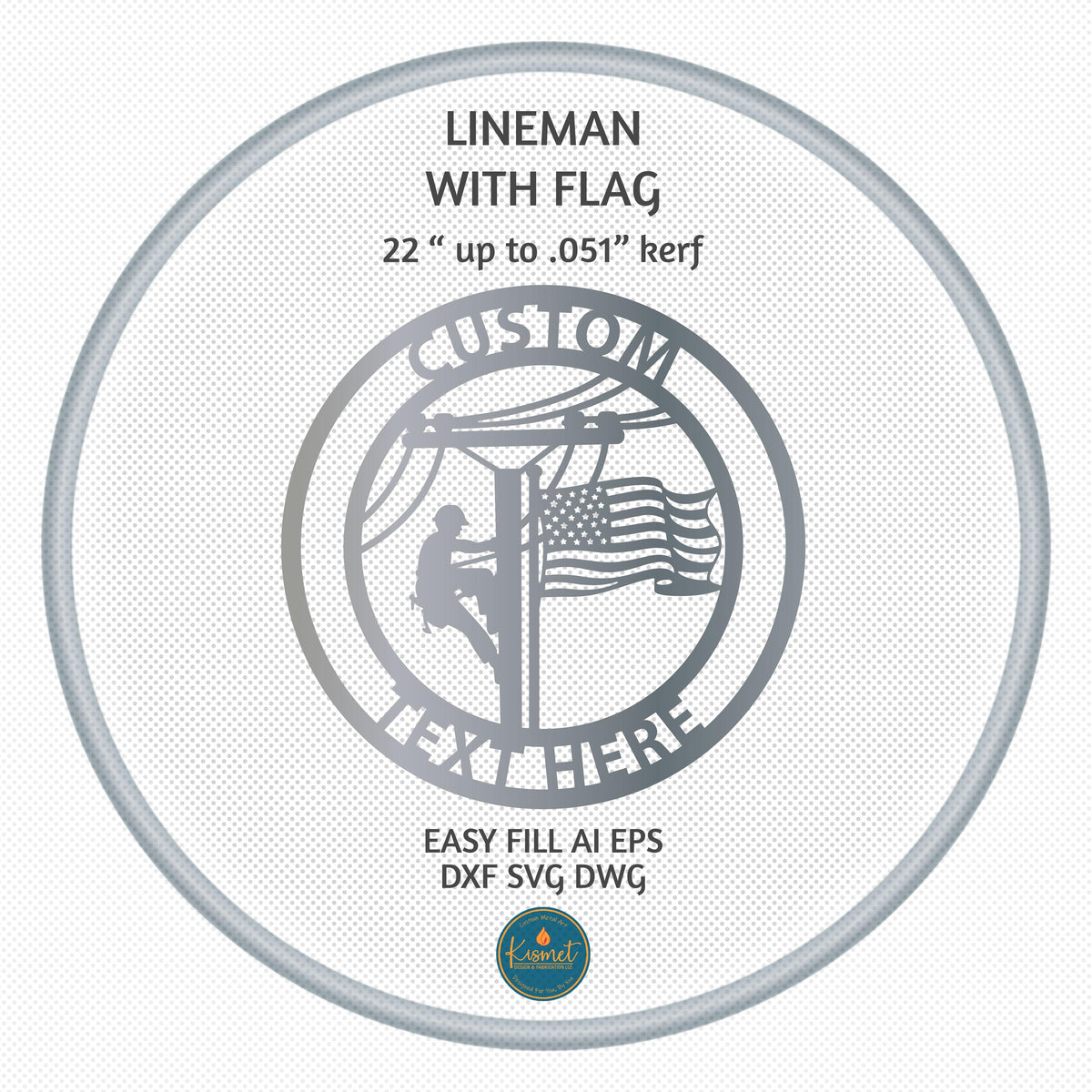 Journeyman Lineman Sign DXF/SVG design preview with file details