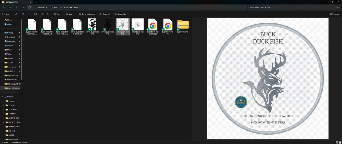 Buck Duck Fish Sign vector paths in design software (photo 4)