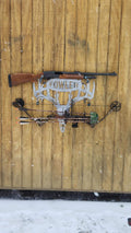 Deer Skull Gun Bow Hanger finished metal example