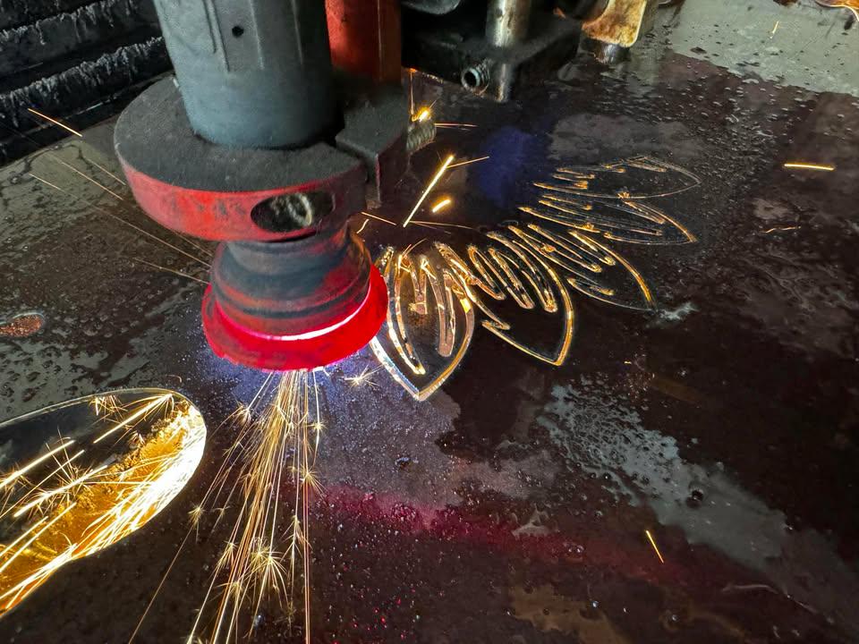 CNC plasma cutting the Sunflower Bloom design (photo 6)