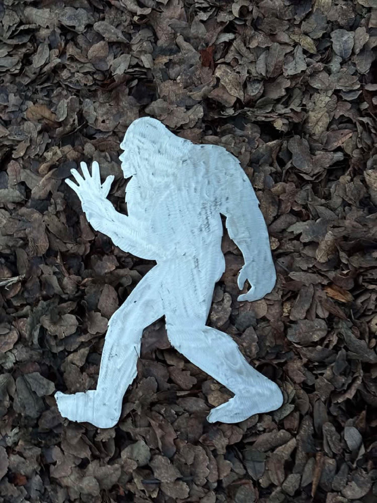Waving Sasquatch finished metal example