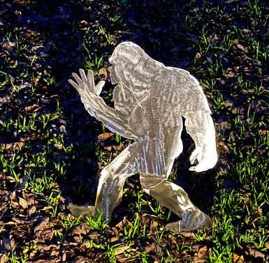 Giant 8 ft Waving Sasquatch Silhouette finished metal example (photo 2)