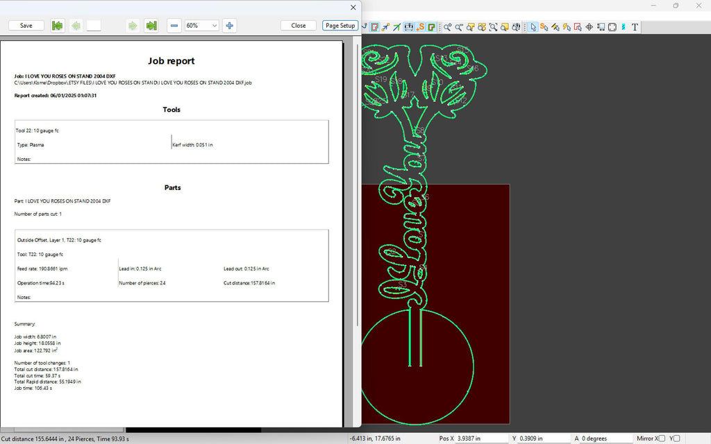 Double Rose I Love You Stand vector paths in design software (photo 9)