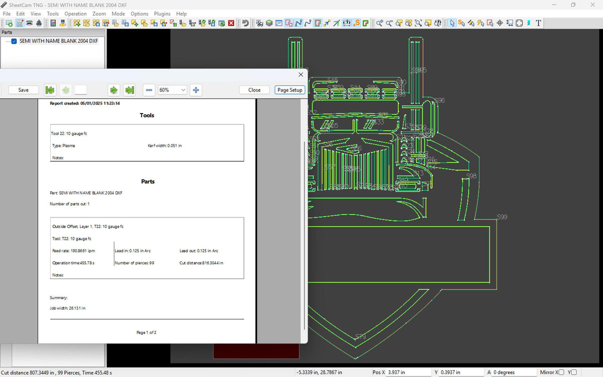 Front View Semi Truck Custom Name Sign vector paths in design software (photo 4)