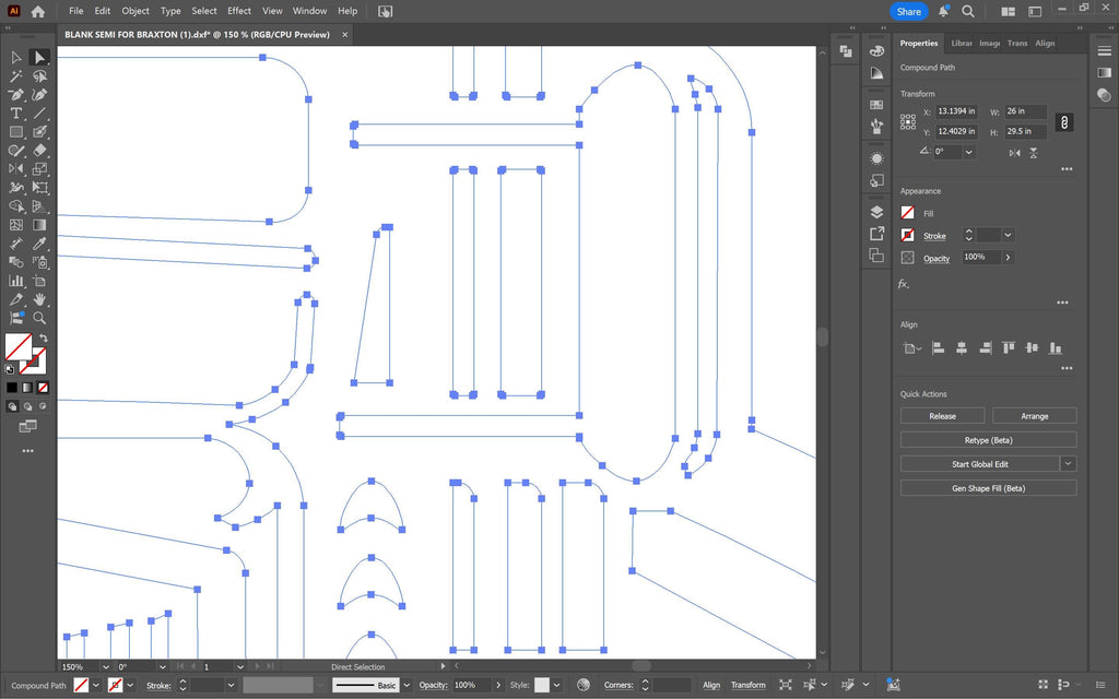 Front View Semi Truck Custom Name Sign vector paths in design software (photo 5)