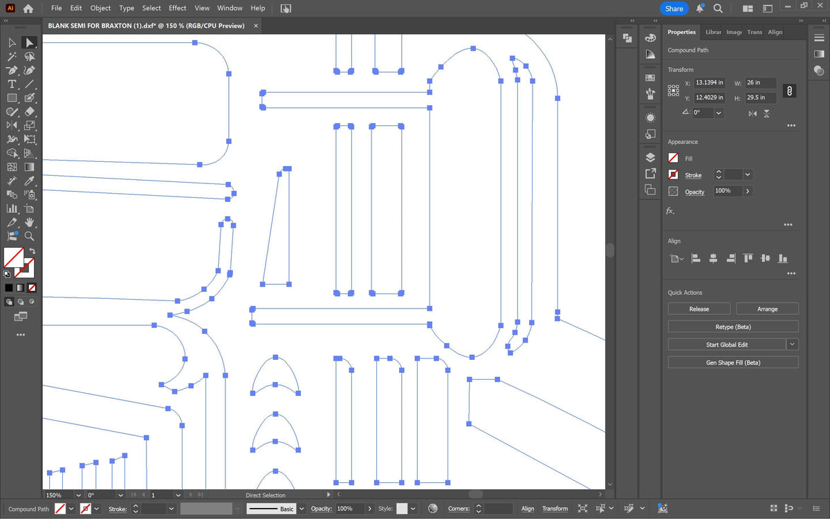 Front View Semi Truck Custom Name Sign vector paths in design software (photo 5)