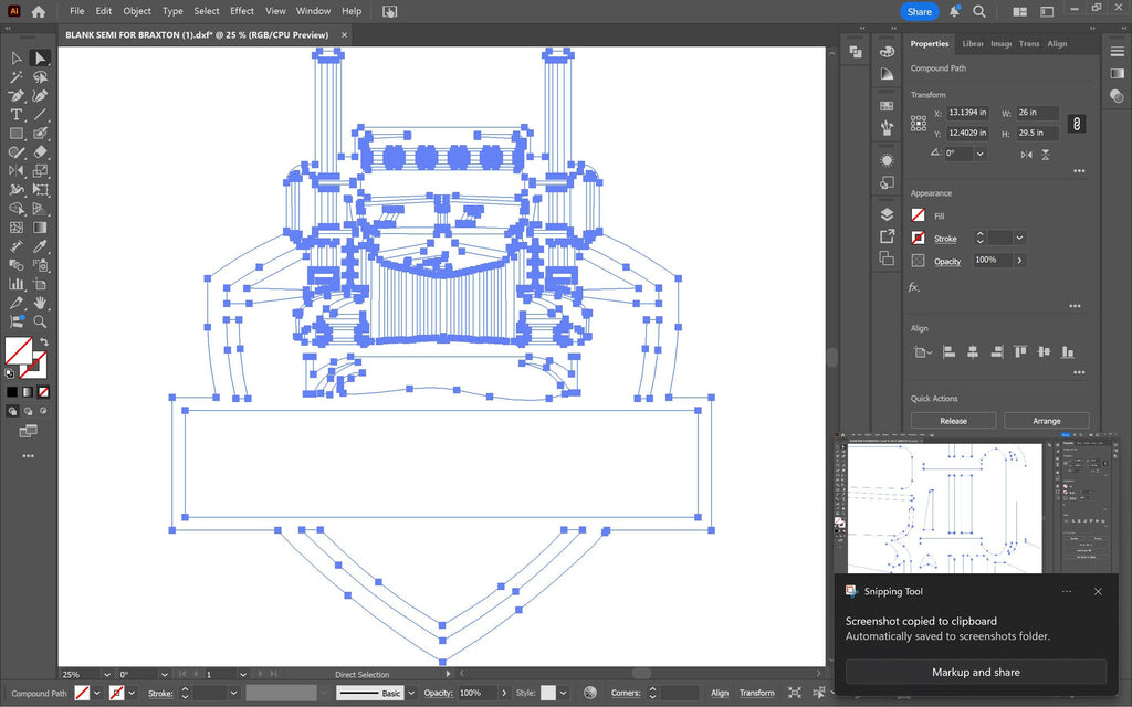 Front View Semi Truck Custom Name Sign vector paths in design software (photo 6)