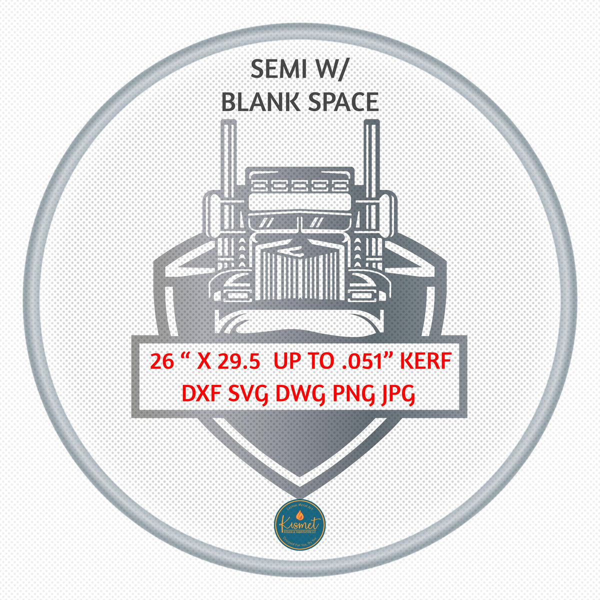Front View Semi Truck Custom Name Sign DXF/SVG design preview with file details