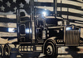 Semi Truck Tattered Flag Panel finished metal example