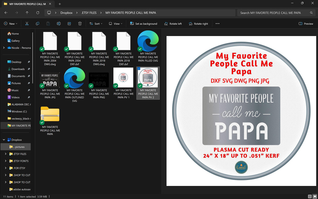 My Favorite People Call Me Papa vector paths in design software (photo 8)