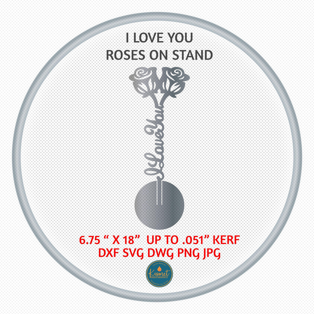 Double Rose I Love You Stand DXF/SVG design preview with file details