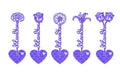 I Love You Flower Stands, Set of 5 DXF/SVG design preview with file details