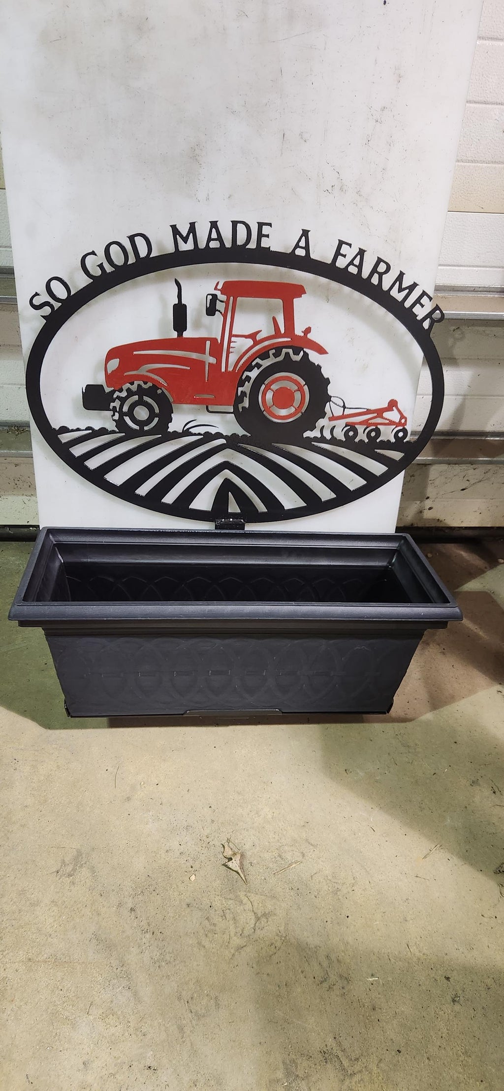So God Made a Farmer Tractor Sign finished metal example (photo 10)