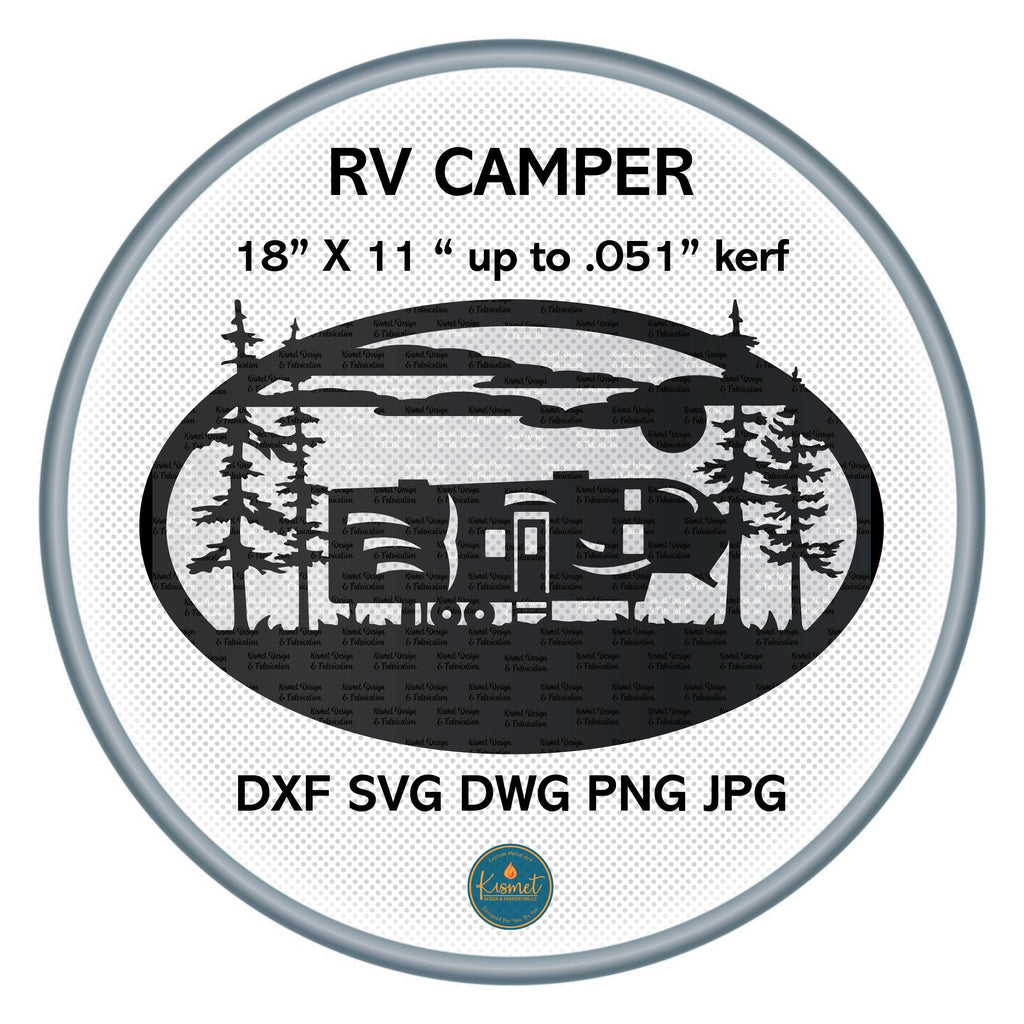 RV Camper Forest Oval DXF/SVG design preview with file details (photo 4)