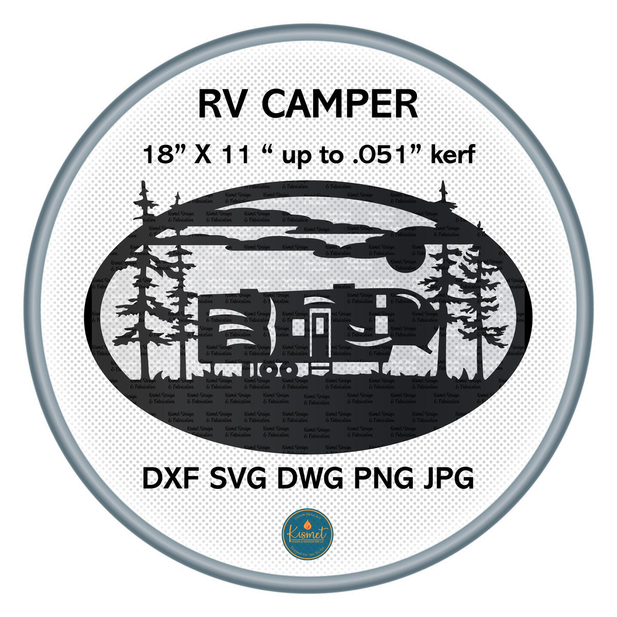 RV Camper Forest Oval DXF/SVG design preview with file details (photo 4)