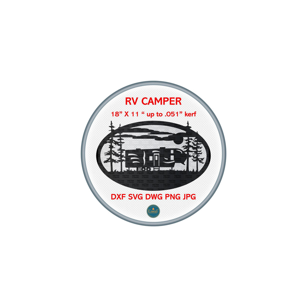 RV Camper Forest Oval DXF/SVG design preview with file details (photo 5)