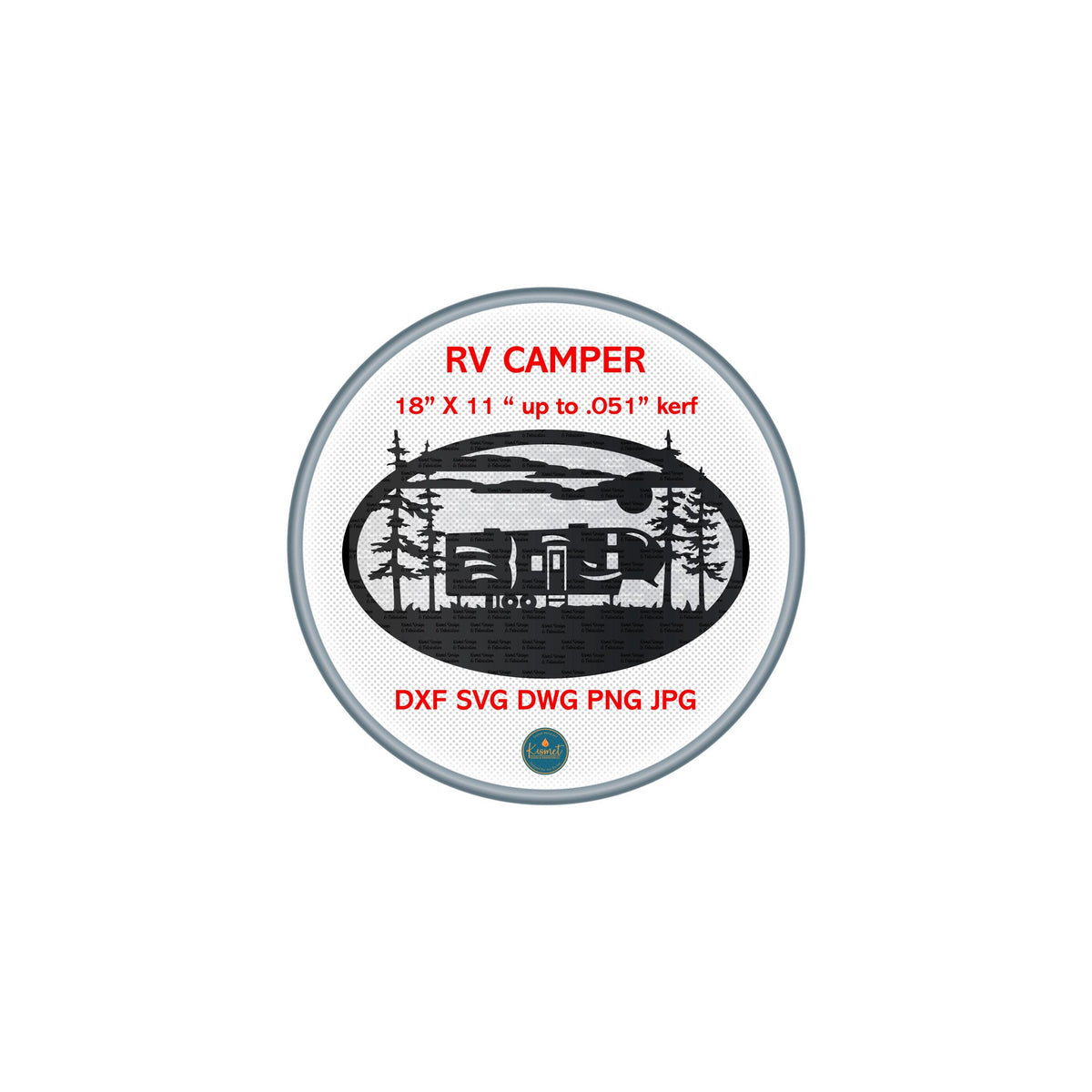 RV Camper Forest Oval DXF/SVG design preview with file details (photo 5)