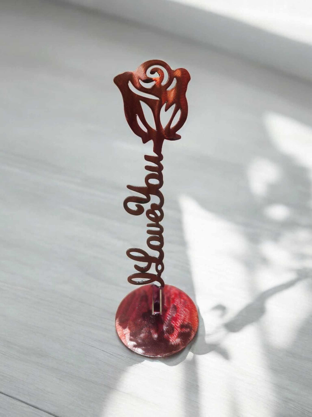 I Love You Flower Stands, Set of 4 finished metal example (photo 4)