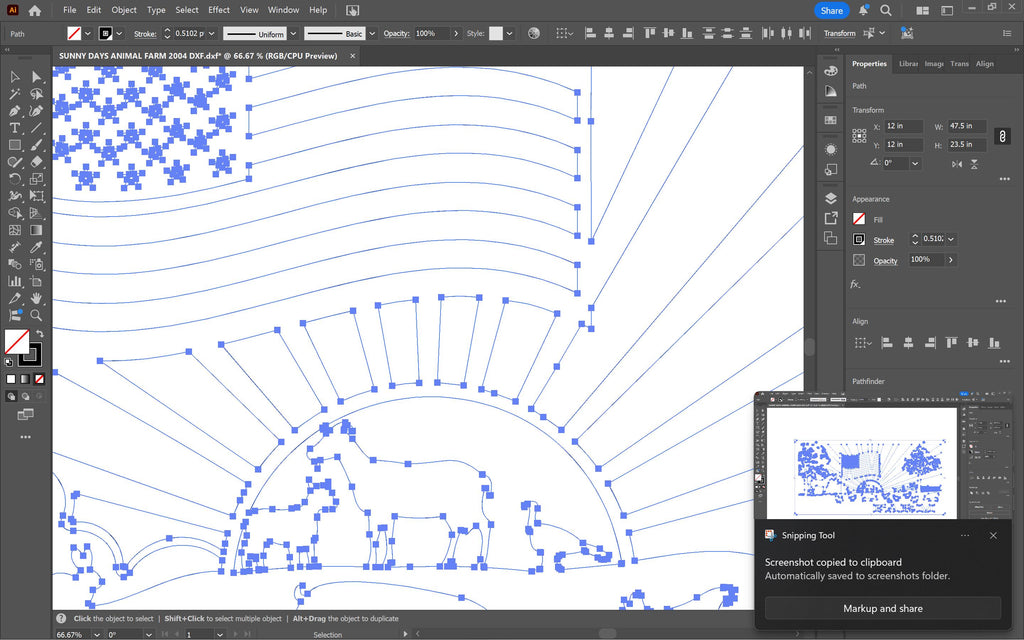 Flag Sunburst Farm Animals Panel vector paths in design software