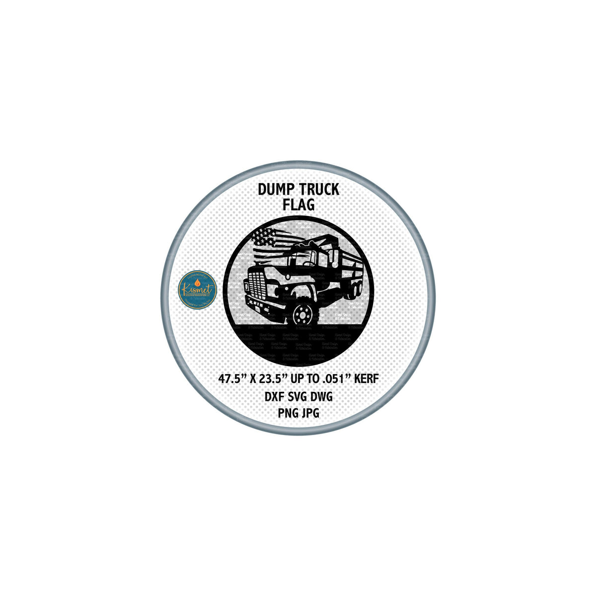 Dump Truck Flag Name Sign DXF/SVG design preview with file details