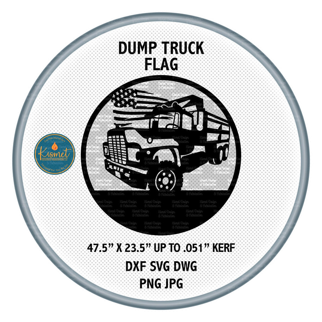 Dump Truck Flag Name Sign DXF/SVG design preview with file details (photo 3)