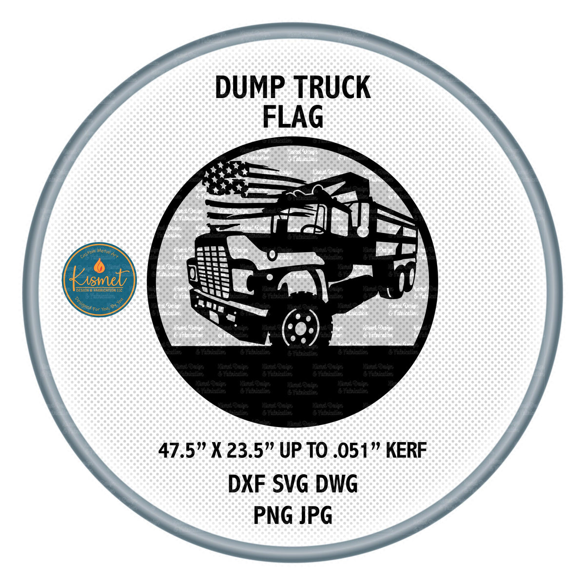 Dump Truck Flag Name Sign DXF/SVG design preview with file details (photo 3)