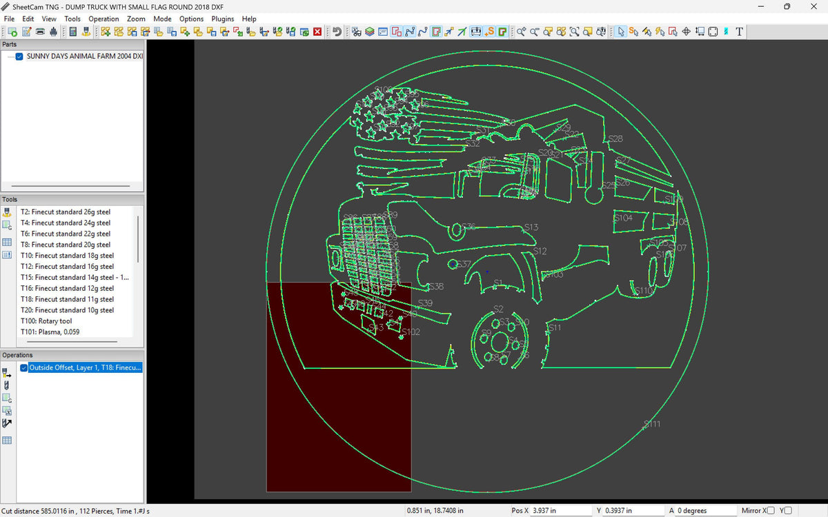 Dump Truck Flag Name Sign vector paths in design software (photo 8)