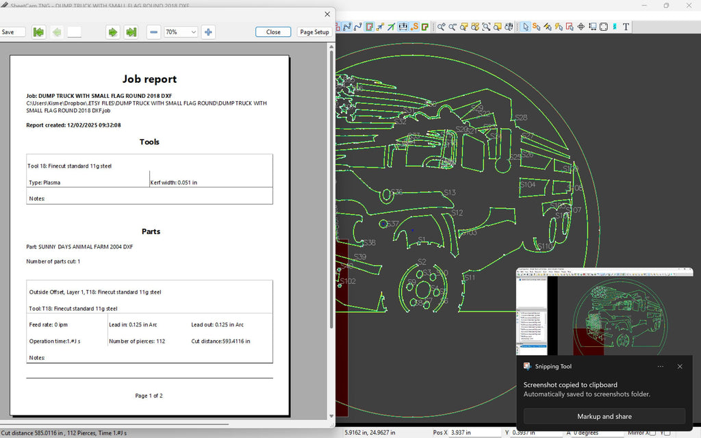 Dump Truck Flag Name Sign vector paths in design software (photo 7)