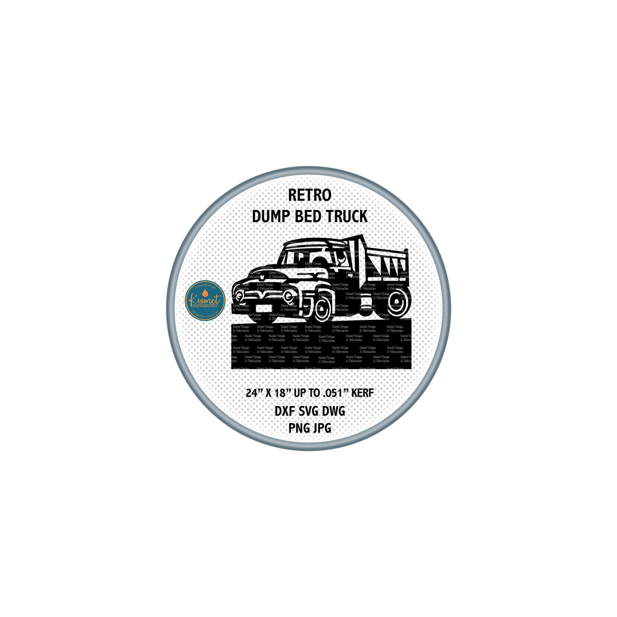Retro Dump Bed Truck Name Sign DXF/SVG design preview with file details (photo 4)