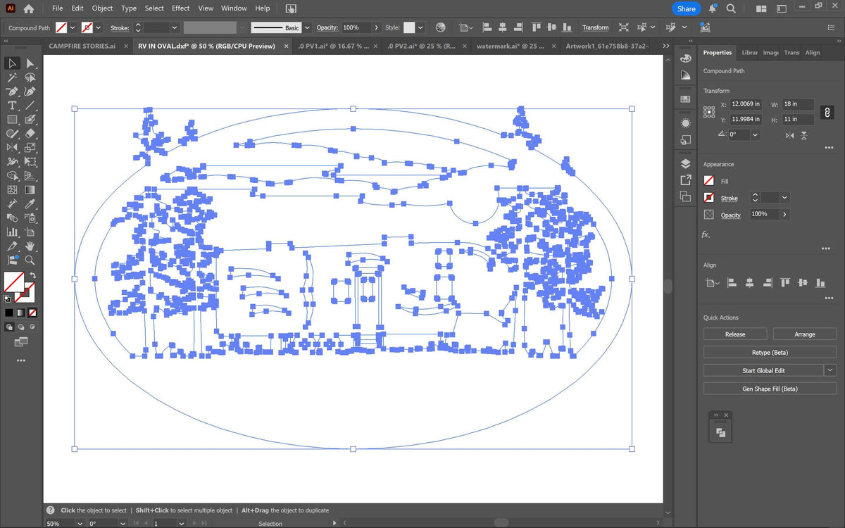 RV Camper Forest Oval vector paths in design software (photo 6)