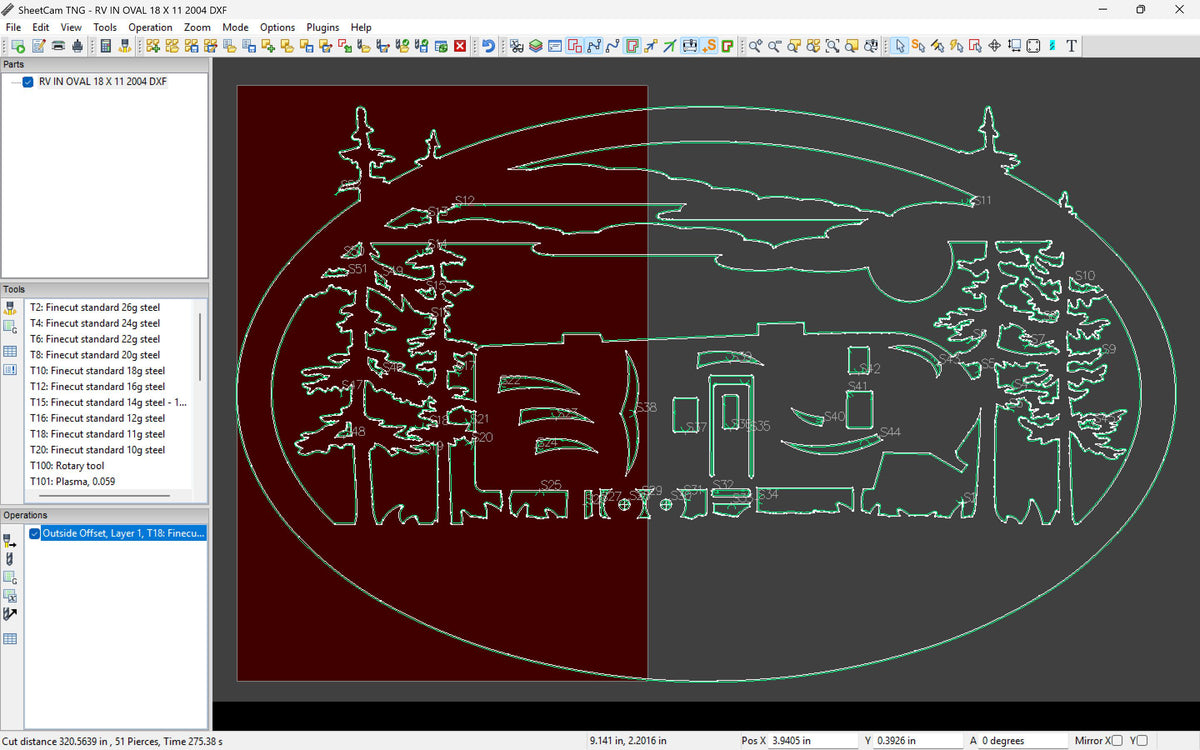 RV Camper Forest Oval vector paths in design software (photo 8)