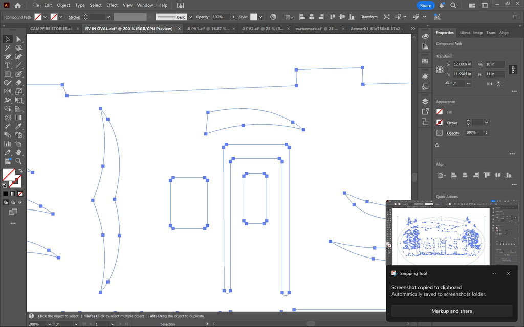 RV Camper Forest Oval vector paths in design software (photo 7)