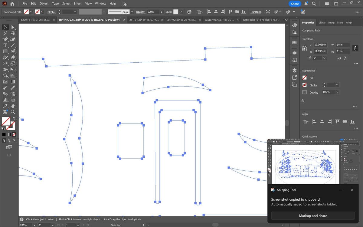 RV Camper Forest Oval vector paths in design software (photo 7)