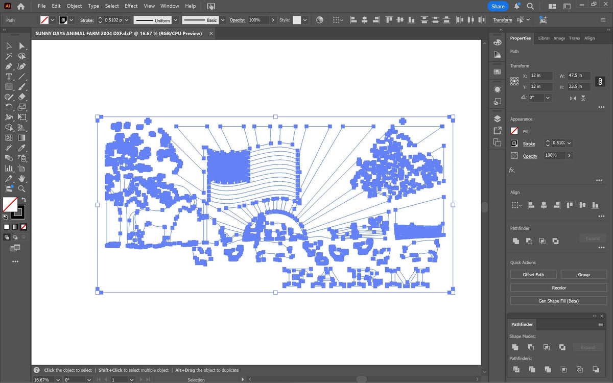 Flag Sunburst Farm Animals Panel vector paths in design software (photo 6)