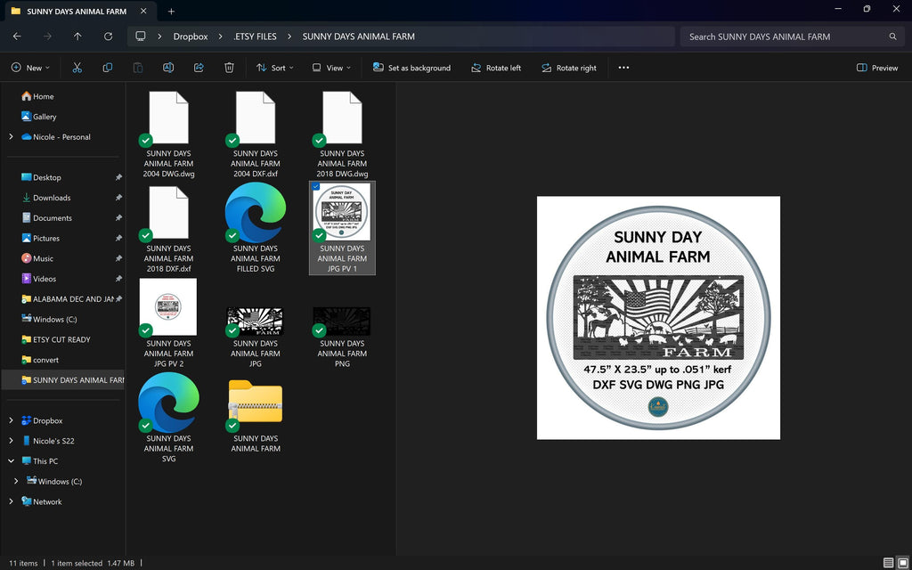 Flag Sunburst Farm Animals Panel vector paths in design software (photo 9)