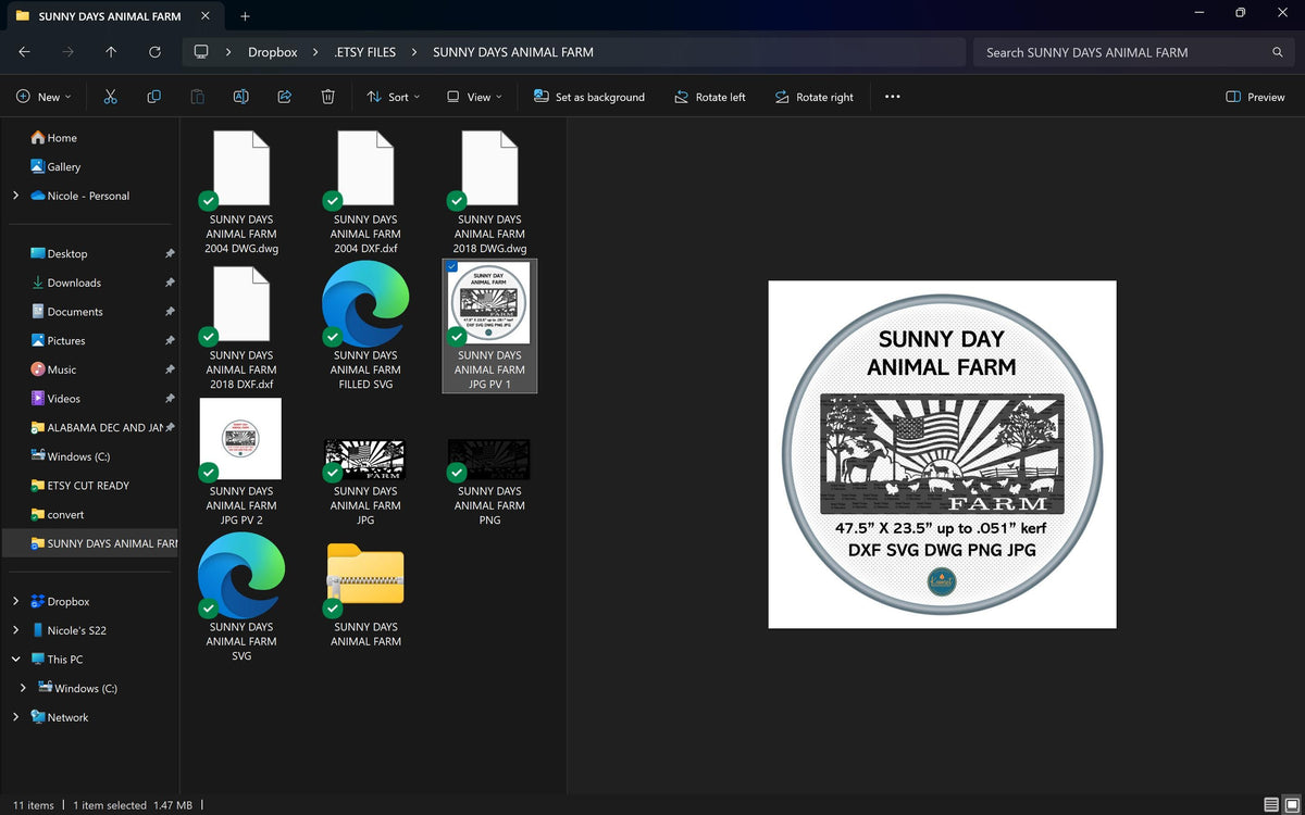 Flag Sunburst Farm Animals Panel vector paths in design software (photo 9)