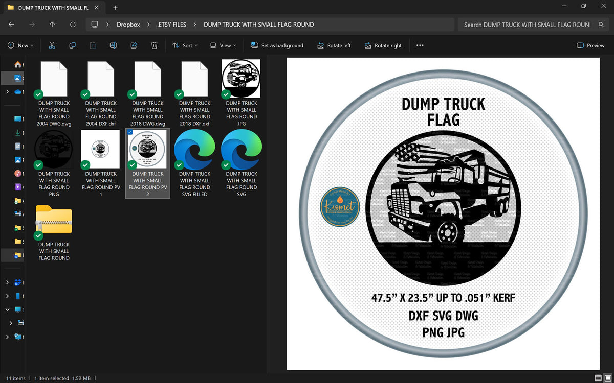 Dump Truck Flag Name Sign vector paths in design software