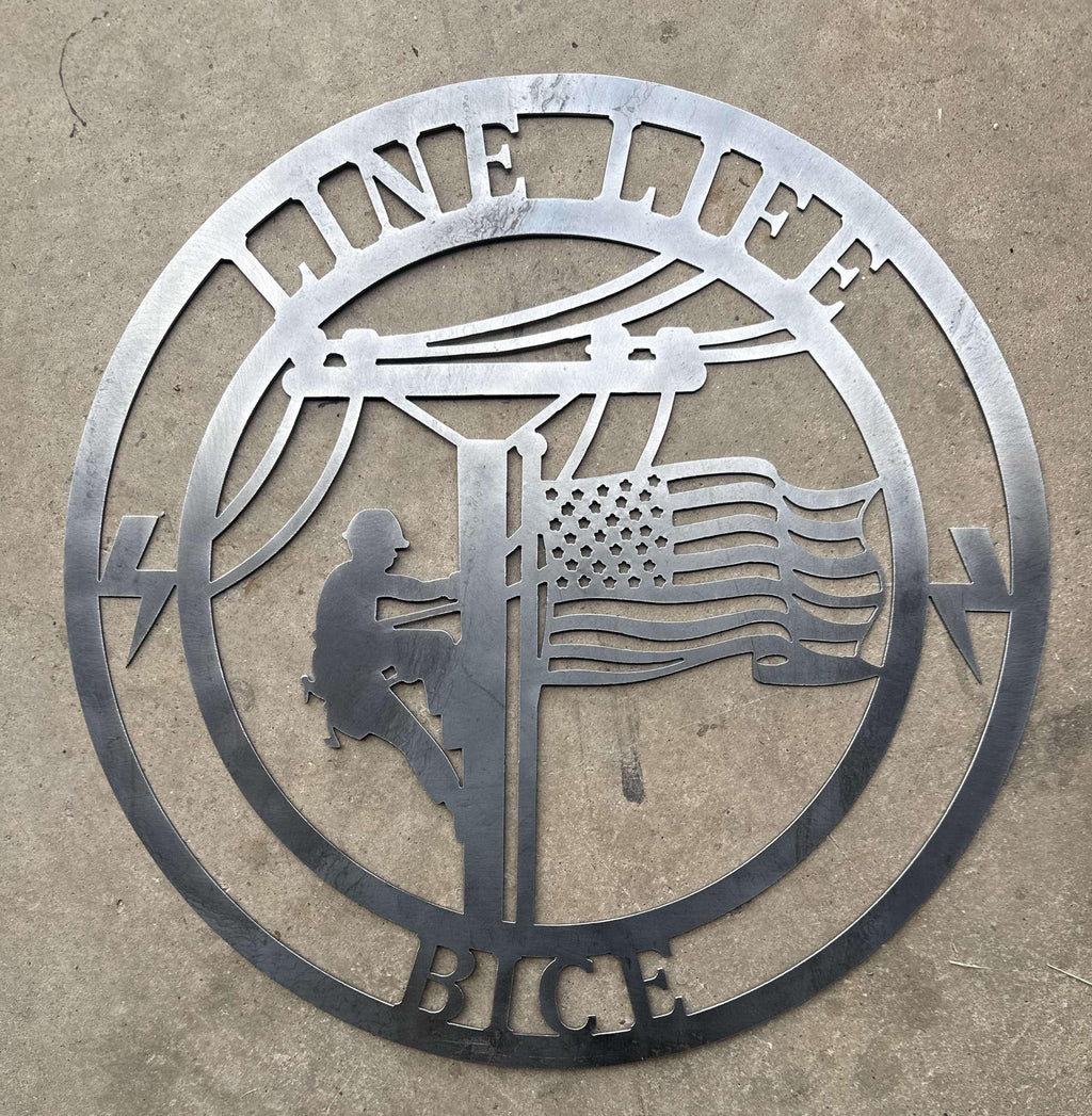 Journeyman Lineman Sign finished metal example (photo 9)