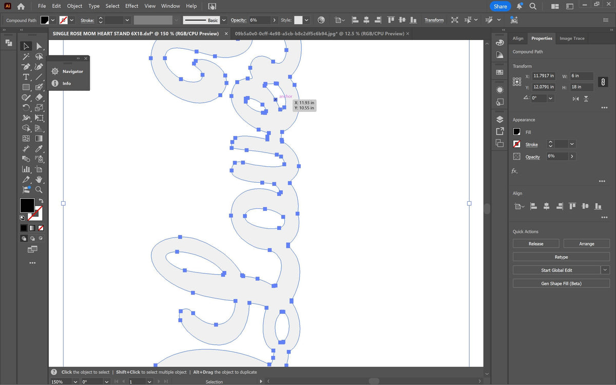 Mom Forever Rose, Heart Base vector paths in design software (photo 10)