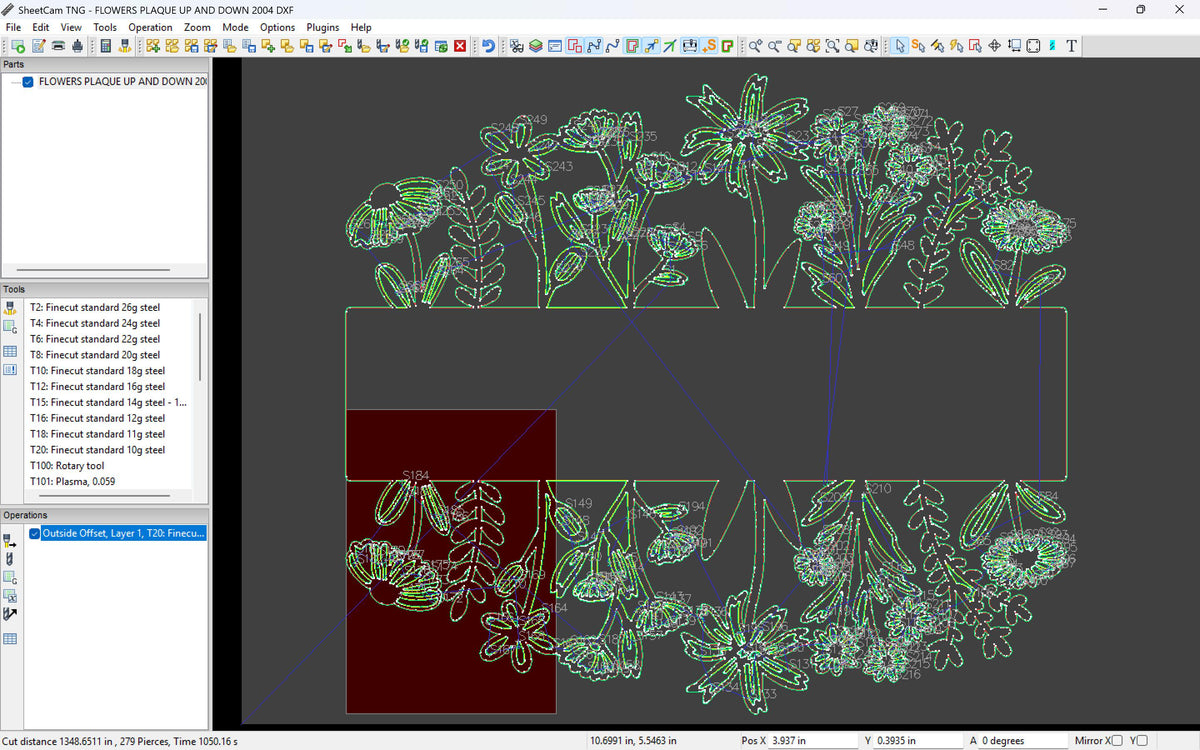 Floral Plaque Sign vector paths in design software