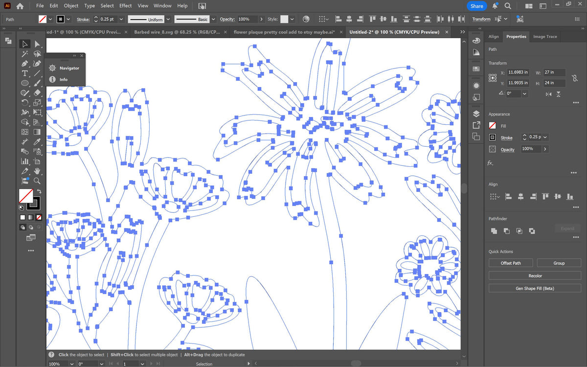 Floral Plaque Sign vector paths in design software (photo 7)