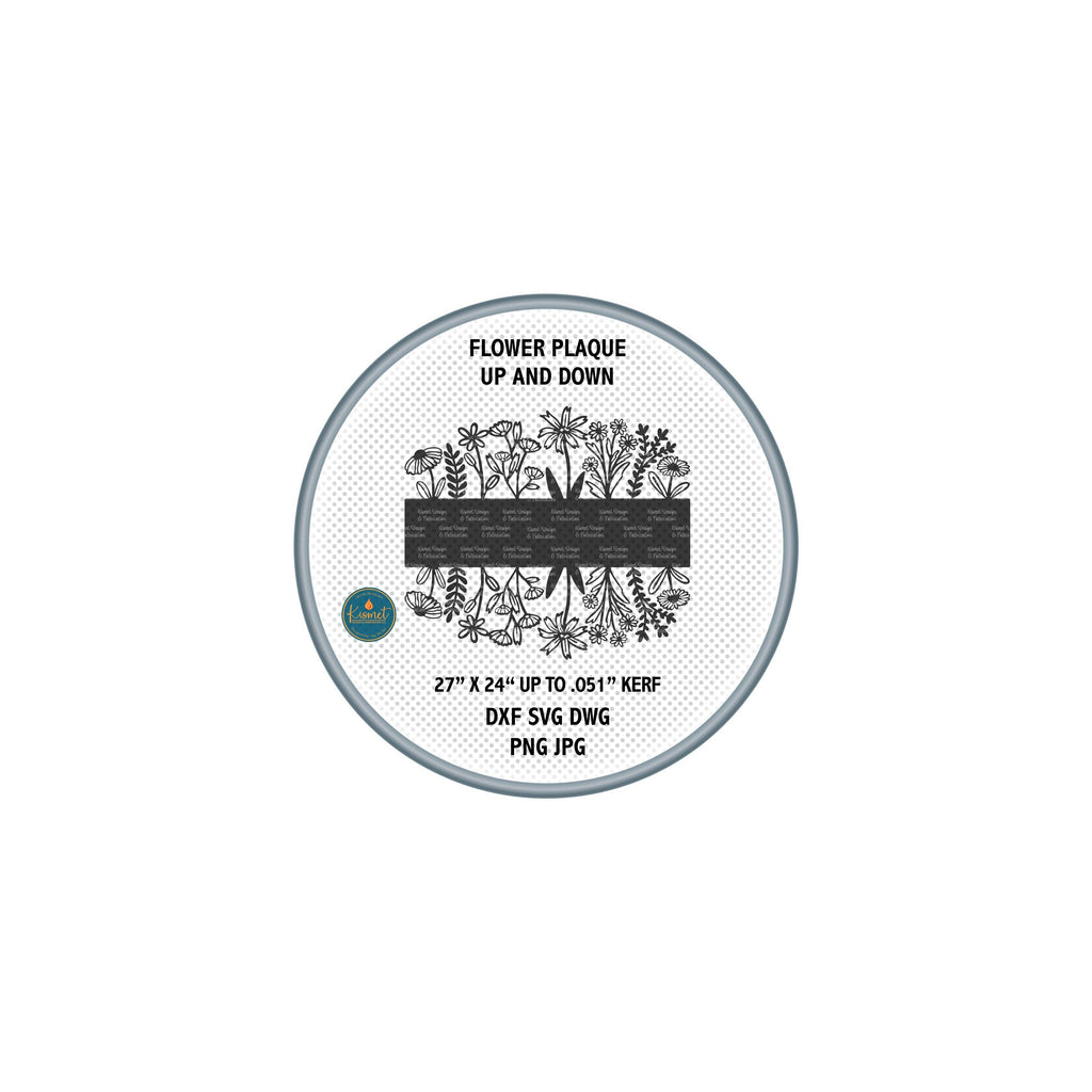Floral Plaque Sign DXF/SVG design preview with file details