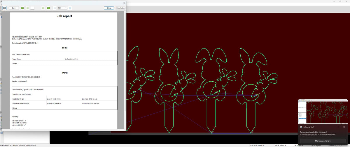 Four Bunny Carrot Yard Stakes vector paths in design software (photo 3)