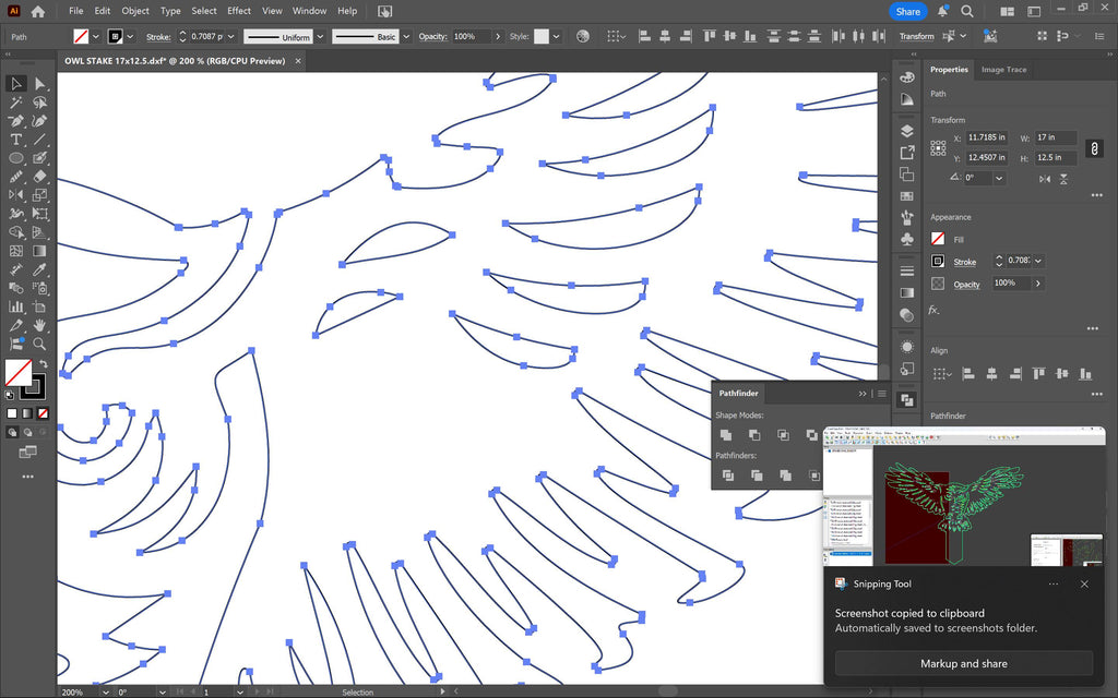 Owl Garden Stake vector paths in design software (photo 9)