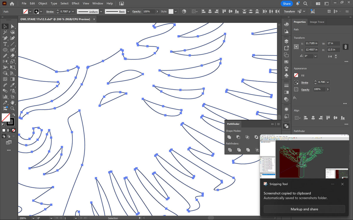Owl Garden Stake vector paths in design software (photo 9)